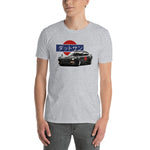 Man wearing a light gray Datsun 240z t shirt in car shirts - Modified Street Style