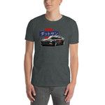 Man wearing a dark gray Datsun 240z t shirt in jdm apparel - Modified Street Style