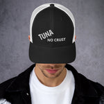 Black and white Tuna No Crust hat in automotive apparel - Modified Street Style